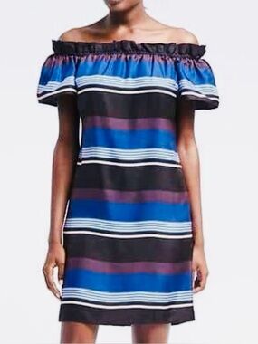 Banana Republic Silk Off The Shoulder Mini Dress